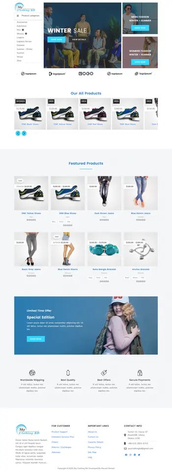 A modern eCommerce portfolio website for a buying house, built with WordPress, Elementor, Astra theme, and WooCommerce.
